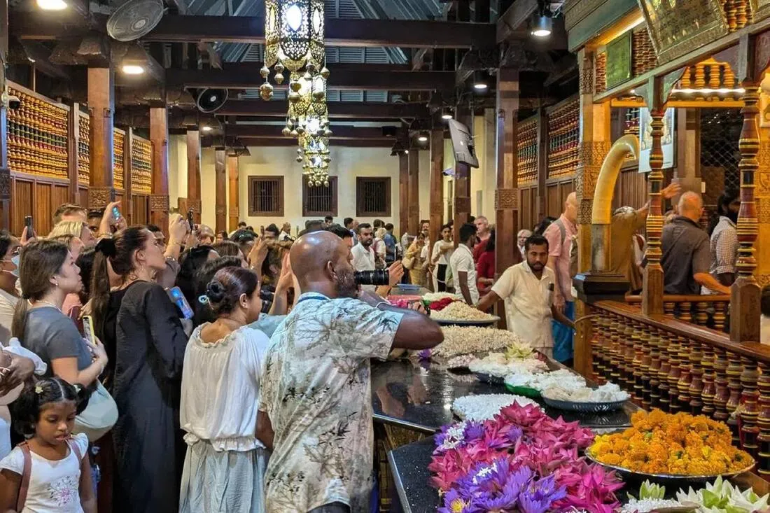 Visitors at the Temple of the Sacred Tooth Relic